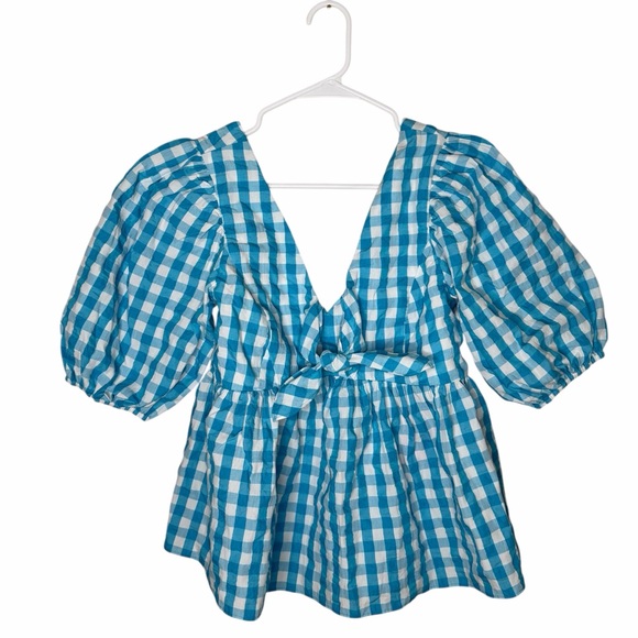 NWT Lilly Pulitzer Sarafina Short Sleeve Top Women’s Size 10 Turquoise Oasis - Picture 4 of 12